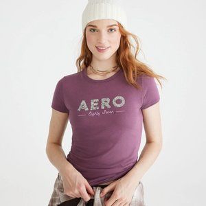 NWT Aero Purple Canyon Eighty Seven Sequin Graphic Tee